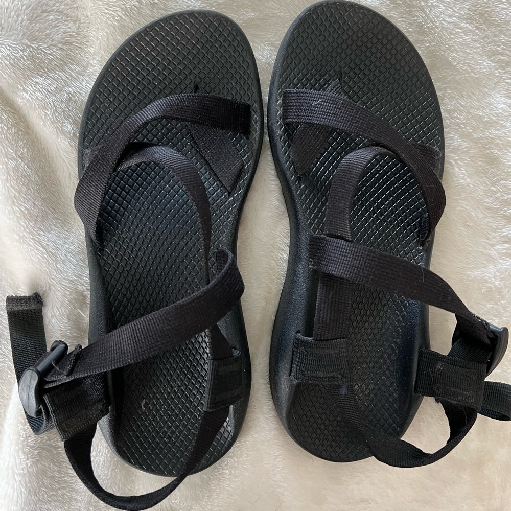 All Black Chacos